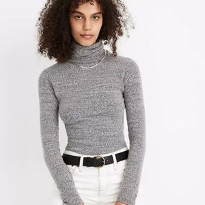 Madewell Women's Grey Turtleneck Bodysuit - Medium
